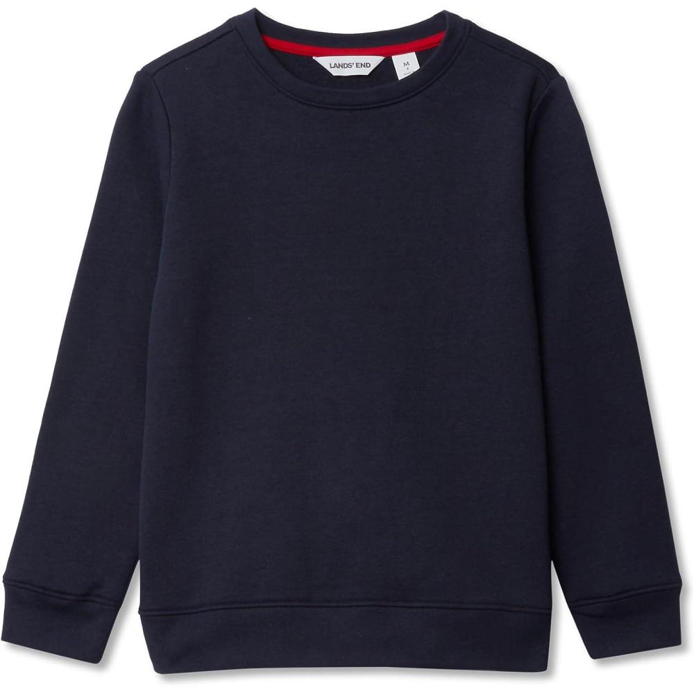 imageLands End Kids Husky Fleece Crewneck SweatshirtClassic Navy