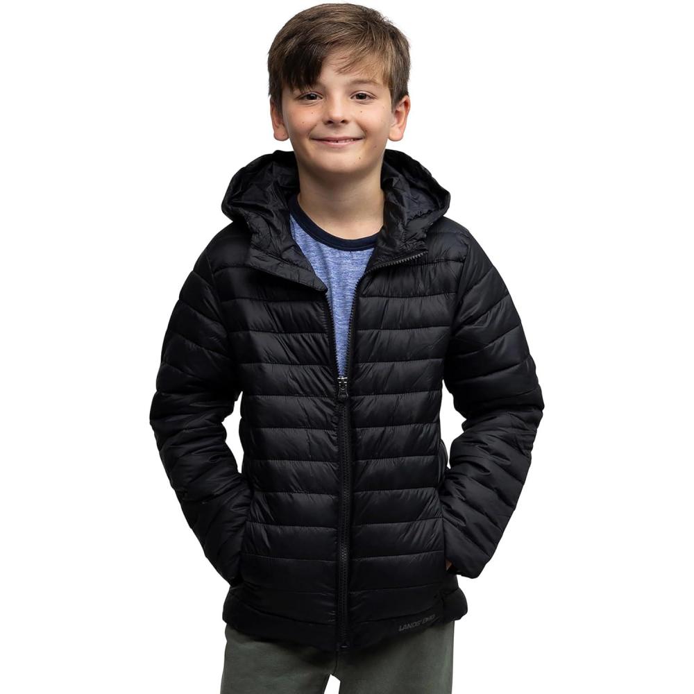 imageLands End Kids ThermoPlume Packable Hooded JacketBlack