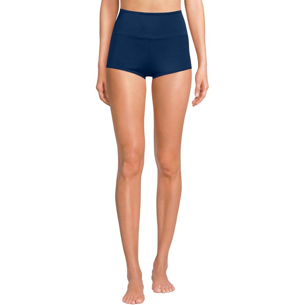imageLands End Womens Tugless High Waisted Swim Boy ShortsDeep Sea Navy