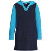Lands’ End G Terry Kangaroo Cover Up Deep Sea Navy Colorblock Kids Medium