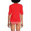 Lands’ End Women’s Sunshade UPF 50 Elbow Sleeve Rash Guard Swim Tee(Daylily Red)