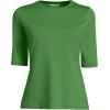 Lands’ End Women’s Sunshade UPF 50 Elbow Sleeve Rash Guard Swim Tee(Fusion Greens)