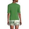 Lands’ End Women’s Sunshade UPF 50 Elbow Sleeve Rash Guard Swim Tee(Fusion Greens)