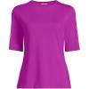 Lands’ End Women’s Sunshade UPF 50 Elbow Sleeve Rash Guard Swim Tee(Violet Rose)
