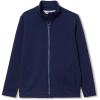 Lands’ End Boys Husky Long Sleeve Knit Full Zip Mock Neck Sweatshirt(Navy)