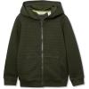 Lands’ End Boys Texture Knit Zip Up Hoodie(Midnight Olive)