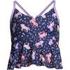 Lands’ End G Ruffle Tankini Top Deep Sea Navy Unicorns Kids 14