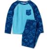 Lands’ End Kids Long Sleeve Pocket Fleece Pajama Set(Blue Planets and Stars)