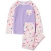 Lands’ End Kids Long Sleeve Pocket Fleece Pajama Set(Pink Watercolor Hearts)
