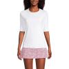 Lands’ End Women’s Sunshade UPF 50 Elbow Sleeve Rash Guard Swim Tee(White)