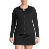 Lands’ End Women’s Sunshade UPF 50 Hooded Zip Front Rash Guard(Black)