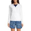 Lands’ End Women’s Sunshade UPF 50 Hooded Zip Front Rash Guard(White)