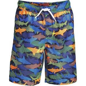 Lands’ End B Swim Trunks Navy Multi Sharks Kids Medium