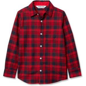 Lands’ End Boys Button Down Poplin Shirt(Apple Red Plaid)