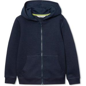 Lands’ End Boys Texture Knit Zip Up Hoodie(Classic Navy)