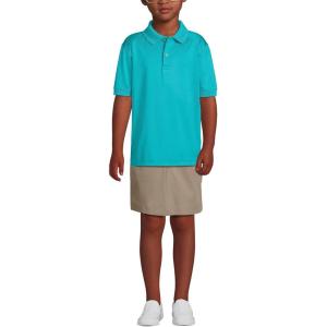 Lands’ End School Uniform Kids Short Sleeve Rapid Dry Polo Shirt(Teal Breeze)