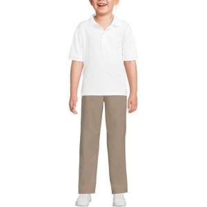 Lands’ End School Uniform Kids Short Sleeve Rapid Dry Polo Shirt(White)