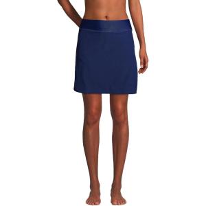 Lands’ End Womens Comfort Waist Swim Skirt Swim Bottoms Skort Deep Sea Navy Regular 6
