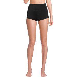 Lands’ End Women’s Tugless High Waisted Swim Boy Shorts(Black)