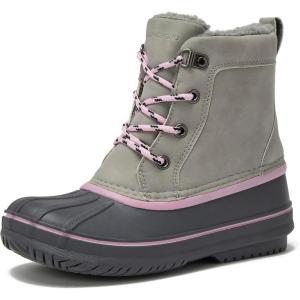 Lands’ End Wynn Snow Boots for Kids – Insulated Waterproof Winter Snow Duck Boots for Boys and Girls – Little Kid and Big Kid Size 1 to 7 – Boys and Girls Snow Boots(Gray Birch)