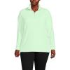 Lands’ End Anyweather Fleece Quarter Zip Pullover(Icy Mint Green)