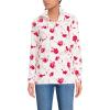 Lands’ End Anyweather Fleece Quarter Zip Pullover(Ivory/Red Tossed Floral)
