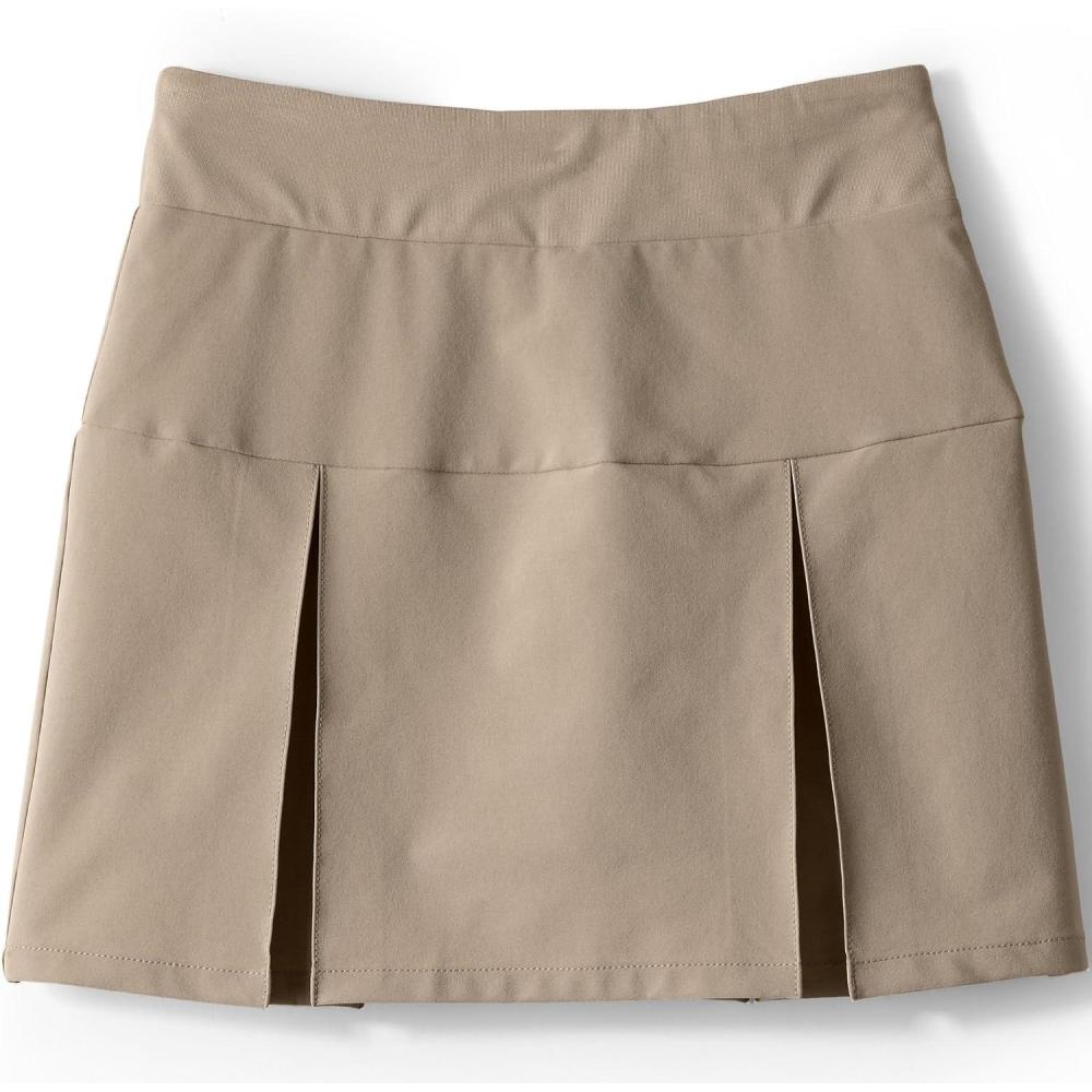 imageLands End School Uniform Girls Performance Pleated Skort Above The KneeKhaki