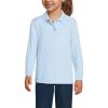 Lands’ End School Uniform Girls Long Sleeve Feminine Fit Rapid Dry Polo Shirt(Blue)