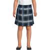 Lands’ End School Uniform Girls Plaid A Line Tab Skort Top of Knee(Classic Navy Plaid)