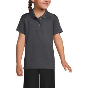 Lands’ End School Uniform Girls Short Sleeve Feminine Fit Rapid Dry Polo Shirt(Soapstone)