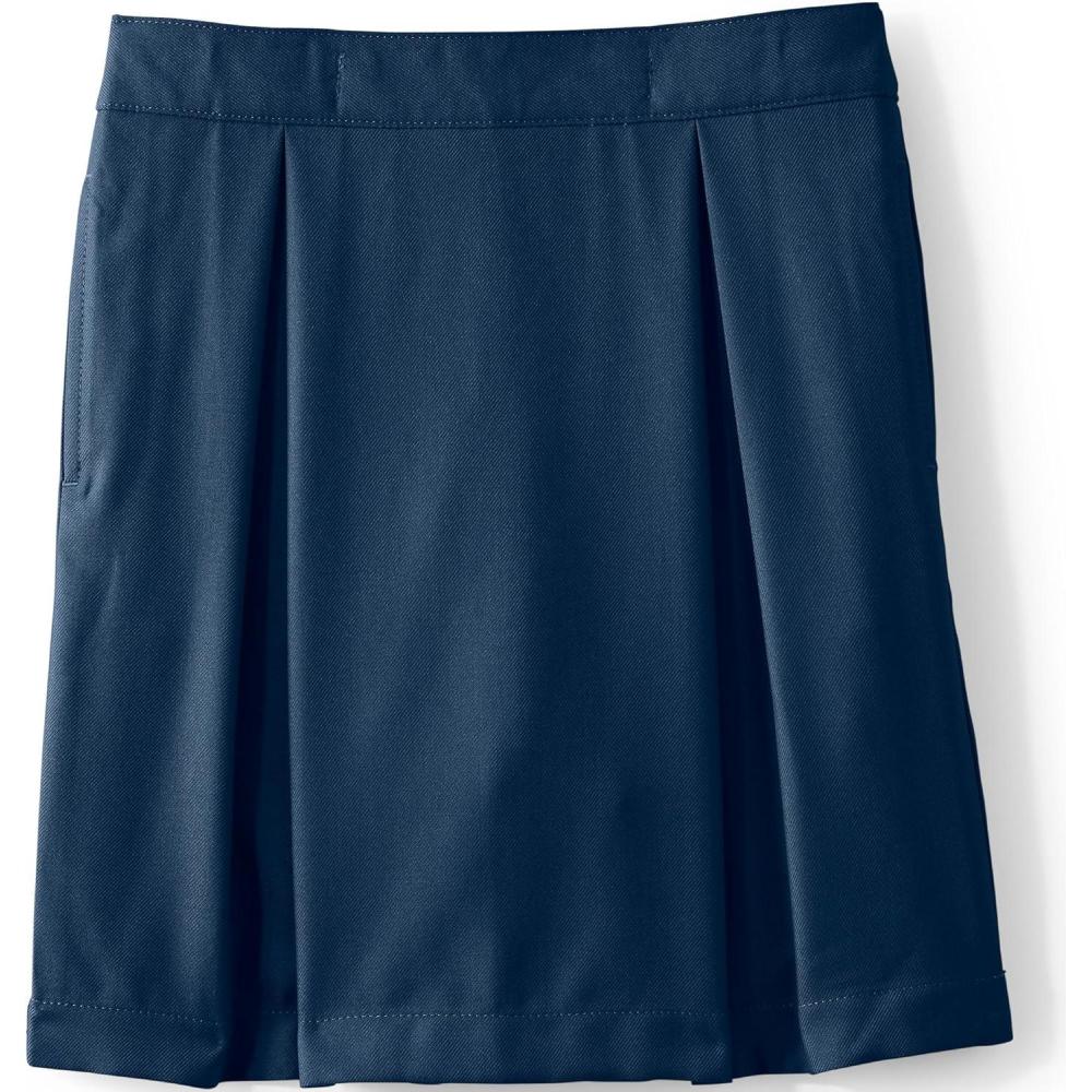imageLands End School Uniform Girls Solid Pleated Skort Top of KneeAcademic Classic Navy