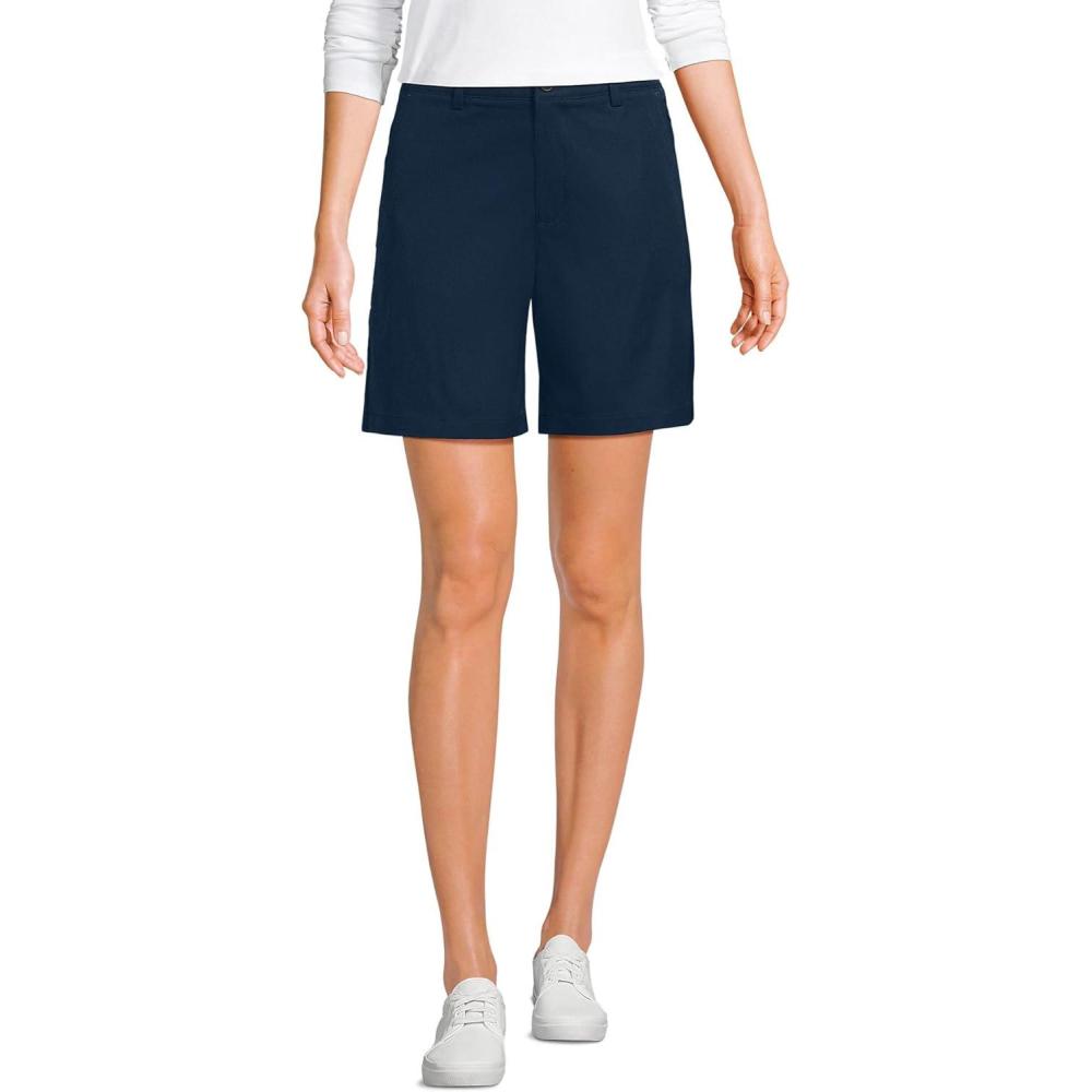 imageLands End School Uniform Womens Active Performance 7 Chino ShortsClassic Navy