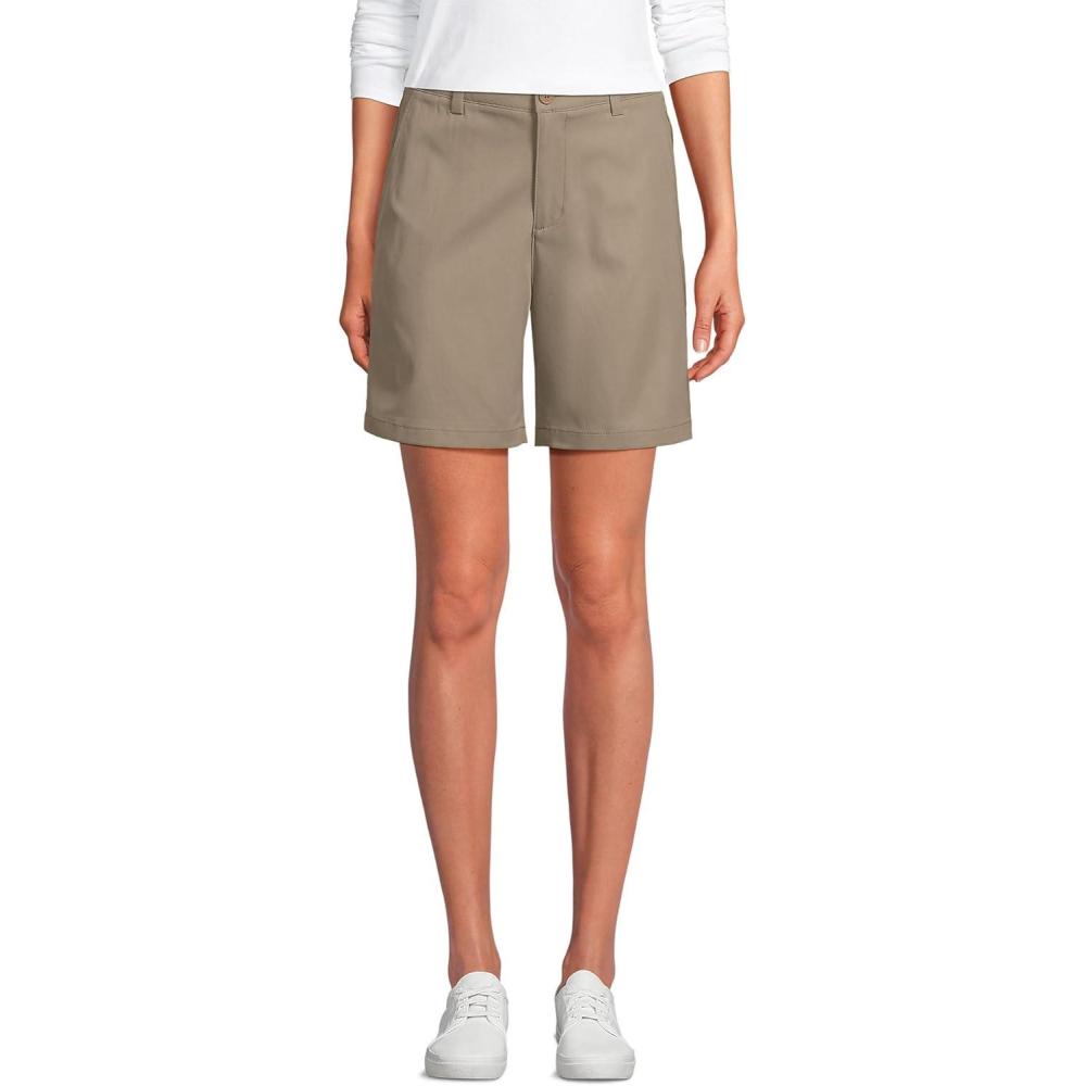 imageLands End School Uniform Womens Active Performance 7 Chino ShortsKhaki