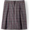 Lands’ End Girls Top of Knee Plaid Skort(Plaid Gray Heather/Maroon)