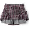 Lands’ End Girls Top of Knee Plaid Skort(Plaid Gray Heather/Maroon)