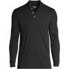 Lands’ End School Uniform Men’s Long Sleeve Interlock Polo Shirt(Black)