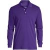 Lands’ End School Uniform Men’s Long Sleeve Interlock Polo Shirt(Deep Purple)