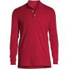 Lands’ End School Uniform Men’s Long Sleeve Interlock Polo Shirt(Red)