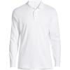 Lands’ End School Uniform Men’s Long Sleeve Interlock Polo Shirt(White)