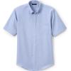 Lands’ End School Uniform Men’s Short Sleeve No Iron Pinpoint Dress Shirt(Blue)
