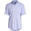 Lands’ End School Uniform Men’s Short Sleeve No Iron Pinpoint Dress Shirt(Blue)