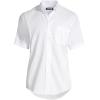 Lands’ End School Uniform Men’s Short Sleeve No Iron Pinpoint Dress Shirt(White)