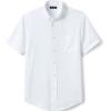 Lands’ End School Uniform Men’s Short Sleeve No Iron Pinpoint Dress Shirt(White)