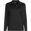 Lands’ End School Uniform Women’s Long Sleeve Feminine Fit Rapid Dry Polo Shirt(Black)