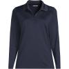 Lands’ End School Uniform Women’s Long Sleeve Feminine Fit Rapid Dry Polo Shirt(Classic Navy)