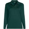 Lands’ End School Uniform Women’s Long Sleeve Feminine Fit Rapid Dry Polo Shirt(Evergreen)