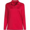 Lands’ End School Uniform Women’s Long Sleeve Feminine Fit Rapid Dry Polo Shirt(Red)