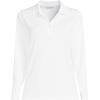 Lands’ End School Uniform Women’s Long Sleeve Feminine Fit Rapid Dry Polo Shirt(White)