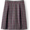 Lands’ End Girls Top of Knee Plaid Skort(Plaid Gray Heather/Maroon)