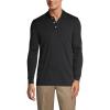 Lands’ End School Uniform Men’s Long Sleeve Interlock Polo Shirt(Black)
